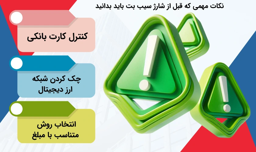 مهم ترین نکات شارژ حساب در سیب بت